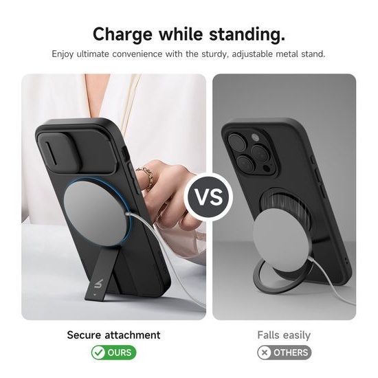 Suritch MagSafe Kickstand Camprotector obal iPhone 12 / 12 Pro, černý
