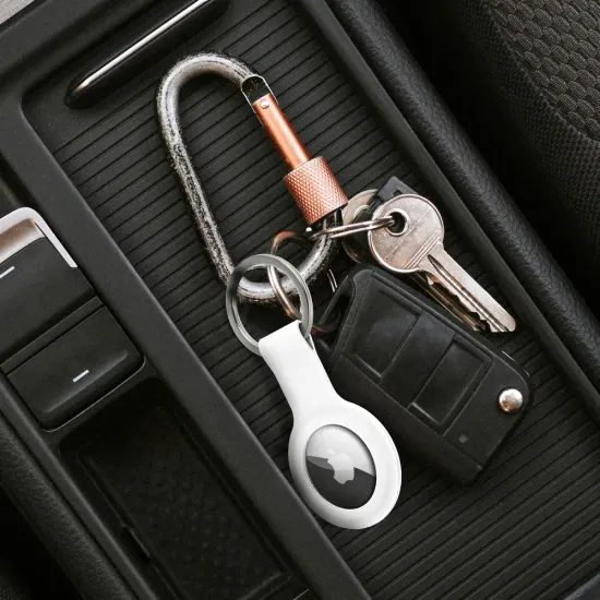 Pandantiv din silicon pentru Apple AirTag, alb