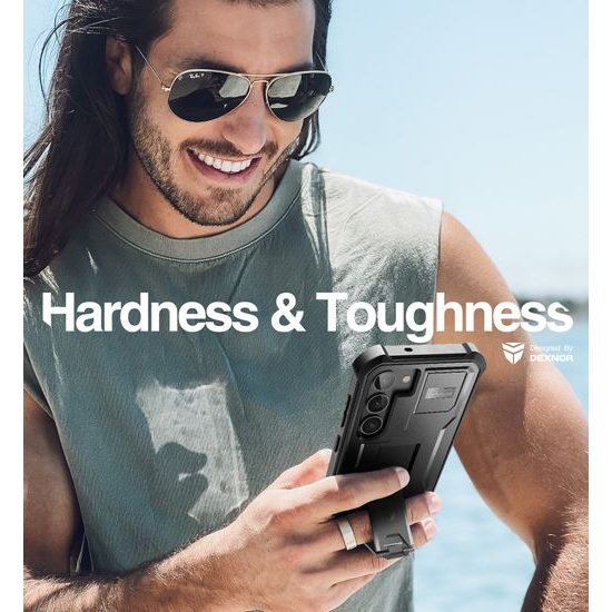 Dexnor 360 Kickstand obal Samsung Galaxy S23, čierny