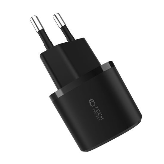 Mini adapter Tech-Protect C20W, 2 vrata, PD20W / QC3.0, črn