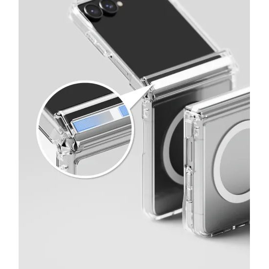 Samsung Galaxy Z Flip 8 ümbris – Ringke Fusion Flap Magnetic MagSafe'iga – läbipaistev