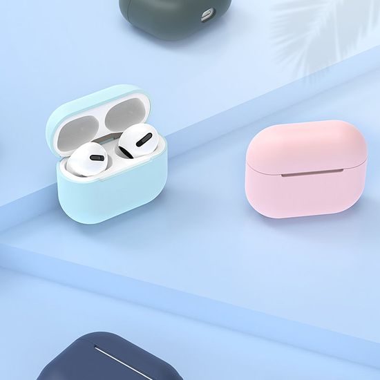 Apple AirPods 3 puha szilikon fülhallgató tok, sötétkék (C tok)