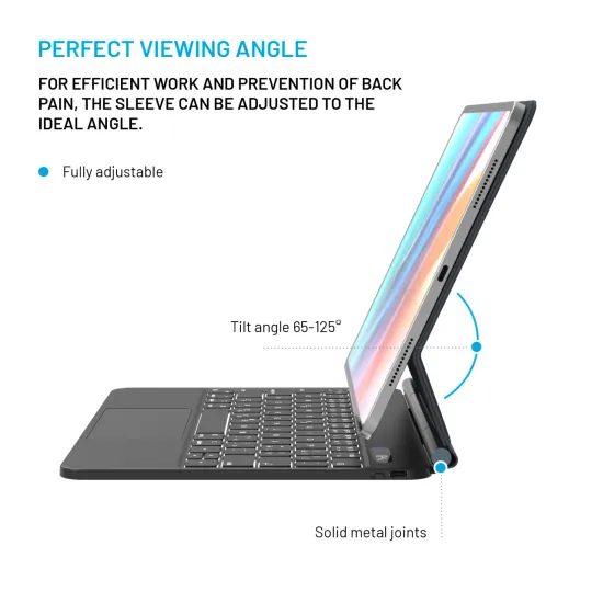 Tok vezeték nélküli billentyűzettel FIXED Typee tablethez, Apple iPad Pro 11 2018 / 2020 / 2021 / 2022, iPad Air 4 10.9 2020 / Air 5 10.9 2022 / Air 6 11 2024 / Air 7 11 2025 / Air 8 11 2026, CZ, fekete