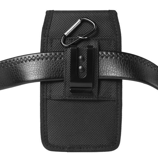 Techsuit Geantă pentru telefon în aer liber cu clip de centură, XL, 16,5 x 9 x 2,5 cm, 6,5", negru (TWB1)