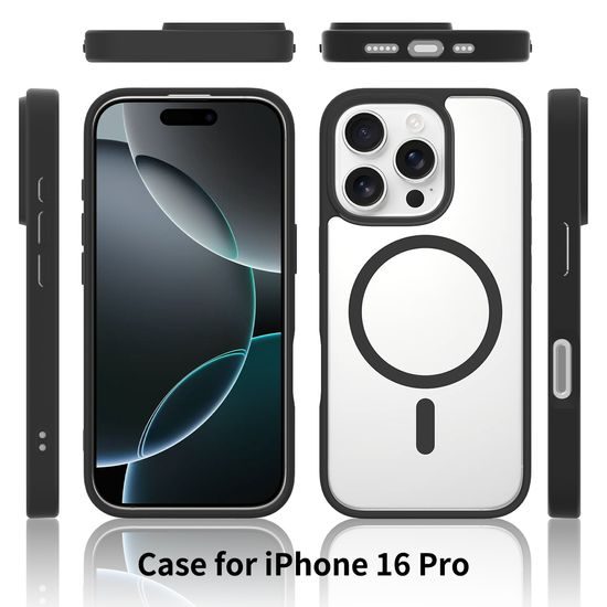 JP MagFit Clear MagSafe obal s N52 magnetem, iPhone 16 Pro, fialový