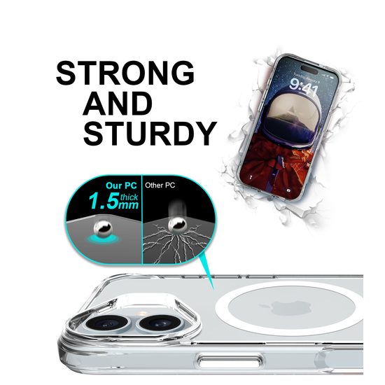JP MagFit MagSafe Θήκη με Πιστοποίηση 3M SGS, iPhone 16 Plus, Διάφανη