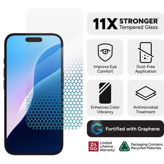 ZAGG InvisibleShield Glass XTR4 Tvrzené sklo, iPhone 16 Pro