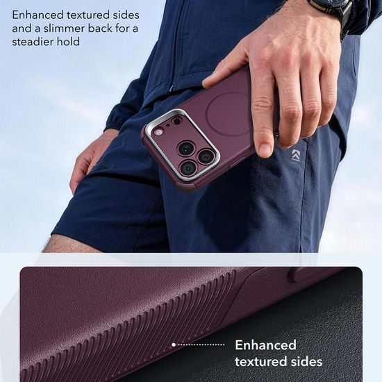 iPhone 17 Pro / 18 Pro vāciņš – ESR Cyber Armor Kickstand ar statīvu – sarkans