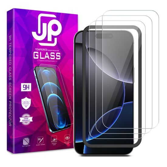 JP Long Pack Szkło hartowane, 3 szkła na telefon z aplikatorem, iPhone 16 Pro Max