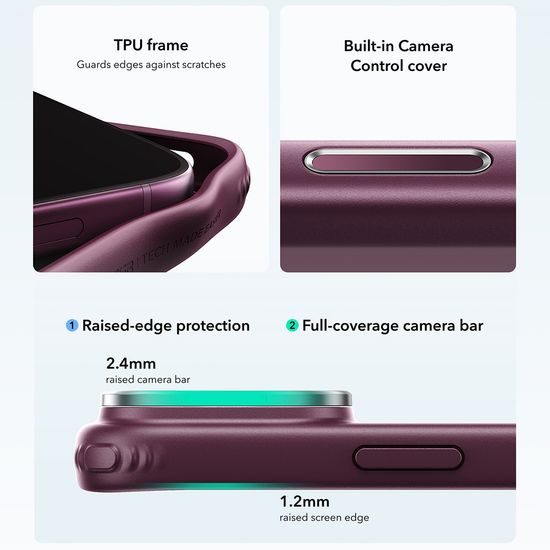 iPhone 17 Pro Max / 18 Pro Max vāciņš – ESR Classic Hybrid HaloLock ar statīvu – sarkans