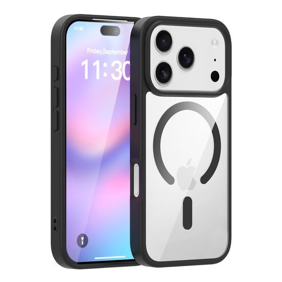 JP MagFit Clear MagSafe θήκη με μαγνήτη N52, iPhone 17 Pro, μαύρη