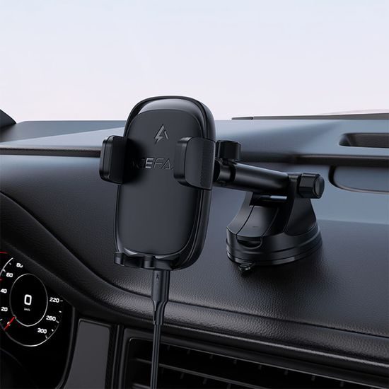 Acefast βάση αυτοκινήτου με ασύρματη φόρτιση D49, 15 W, μαύρη