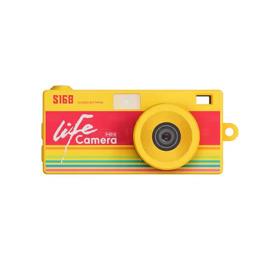 S168 Štýlová Mini retro fotoaparát na kľúče, žltá