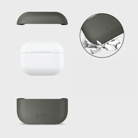 Tech-Protect NaturalFit, Apple AirPods Pro 3, σκούρο πράσινο