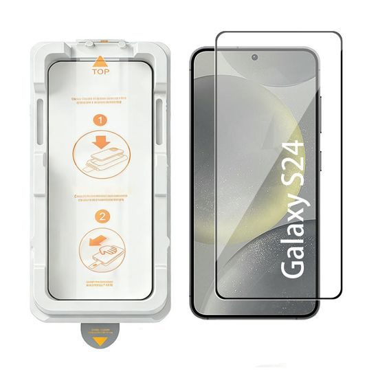 Wency Magic Box 5D Σκληρυμένο Γυαλί με Εύκολη Εφαρμογή, Samsung Galaxy S24, Μαύρο