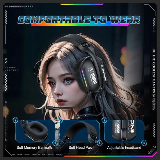 Onikuma X12 Геймърски слушалки с микрофон, черни