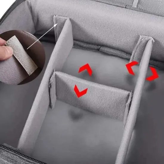 Ταξιδιωτικός οργανωτής με διαμερίσματα, γκρι