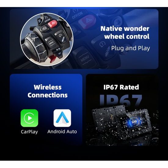 5" Bezdrôtový displej pre motocykle BMW, Apple CarPlay / Android Auto