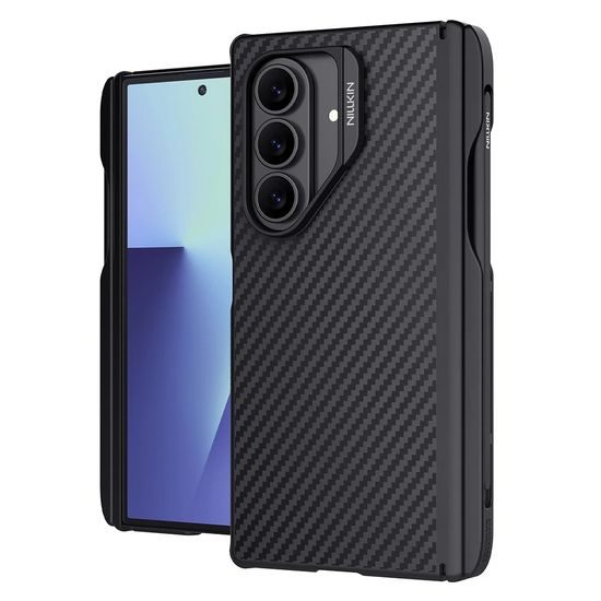 Samsung Galaxy Z Fold 7 vāciņš – Nillkin Synthetic Fiber Pro Magnetic ar S Pen – melns