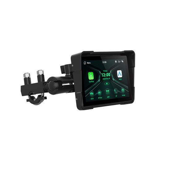 5" Motorfiets Display met Draadloze Apple CarPlay, Android Auto + DVR Camera's