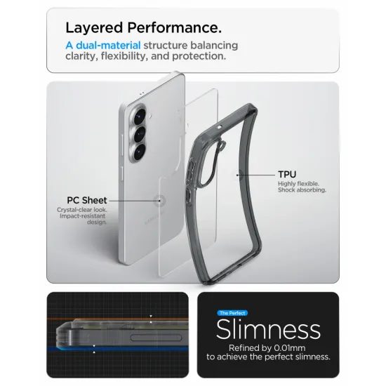 Spigen Ultra Hybrid Hoesje voor Samsung Galaxy S26 Plus - Transparant (Anti-geel) - Space Crystal