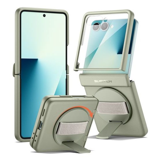 Suritch 360° Kickstand θήκη Samsung Galaxy Z Flip 7, πράσινη