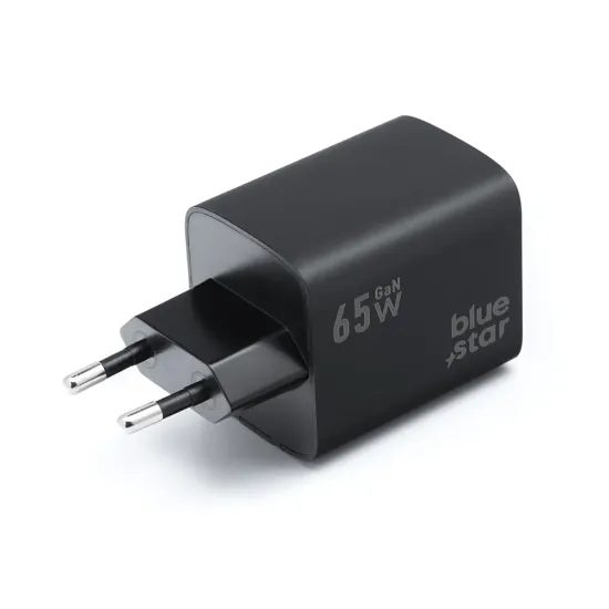 BlueStar adaptér 2x USB-C, USB-A, 65W, černý