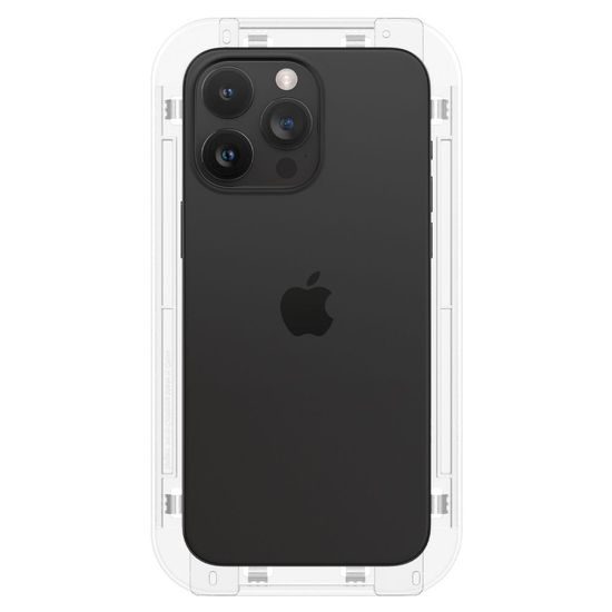 Spigen Glass.TR EZFit FC cu aplicator, Folie de sticlă securizată, iPhone 15 Pro Max, neagră