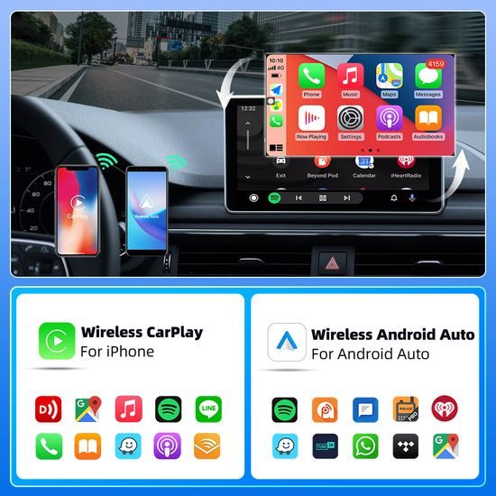 Ασύρματος Προσαρμογέας για CarPlay και Android Auto, Plug & Play, ABS, CA27