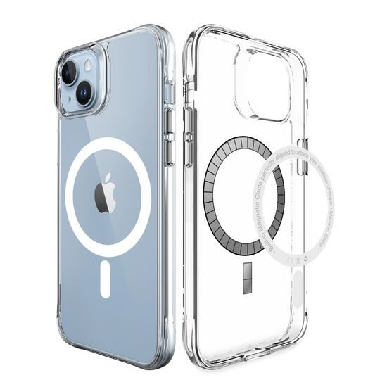 JP MagFit MagSafe etui z certyfikatem 3M SGS, iPhone 14 Plus / 15 Plus, przezroczysty