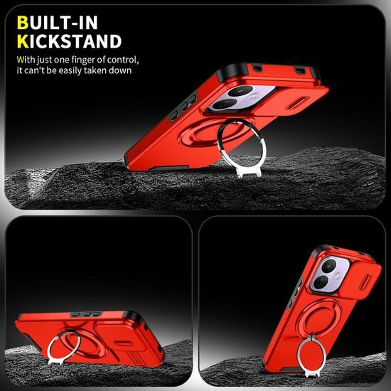 Camslide Stand obal, Xiaomi Redmi Note 17 Pro 5G / Note 17 Pro Max 5G, červený