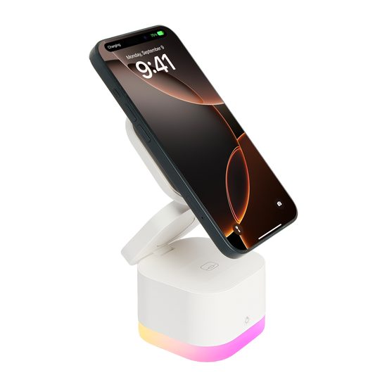 3-in-1 magnētiskais bezvadu lādētājs ar RGB apgaismojumu
