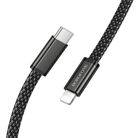 Borofone Peace (BX124) USB-C auf Lightning Ladekabel - Schnellladekabel 30 W Power Delivery - 1 m - Schwarz