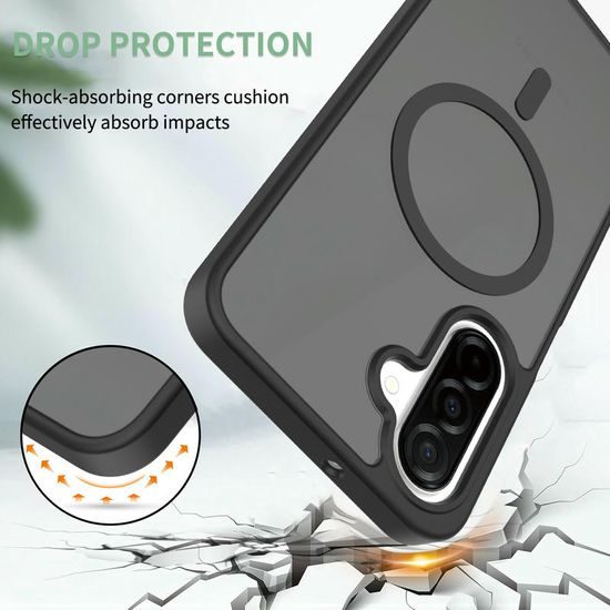 JP MagFit Colour MagSafe θήκη με μαγνήτη N52, Samsung Galaxy A17, μαύρη