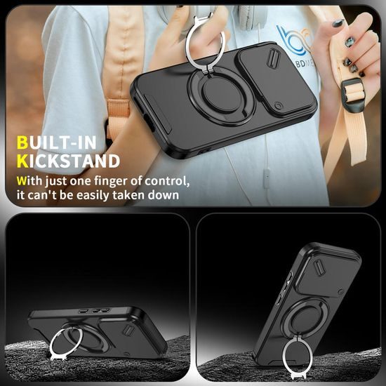 Husă Camslide Stand, Xiaomi 17, negru