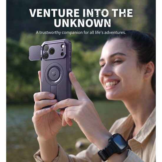 Dexnor MagSafe 360 Kickstand Camprotector θήκη iPhone 17 Pro Max, μωβ