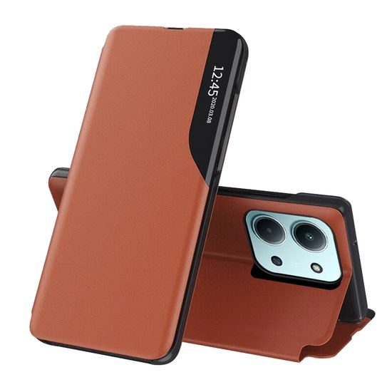 Eco Leather View Case, Xiaomi Redmi 15C 4G / 5G / Poco C85 4G, πορτοκαλί