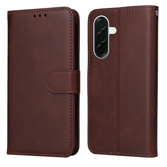 Magnet Schutzhülle für Samsung Galaxy A37 - Leder Wallet Case mit Magnetverschluss - Braun