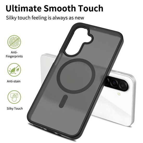 JP MagFit Colour MagSafe θήκη με μαγνήτη N52, Samsung Galaxy A17, μαύρη