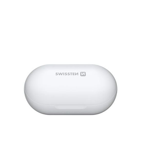 Swissten Bluetooth TWS sluchátka Stonebuds, bílá
