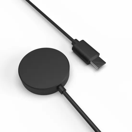 FIXED USB-C töltőkábel Samsung Galaxy Watch 3/4/5/6/7/Active/Ultra okosórákhoz, fekete