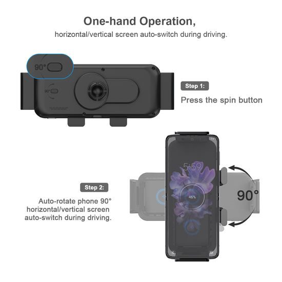 Supporto auto wireless dual 15W per telefoni pieghevoli, C37