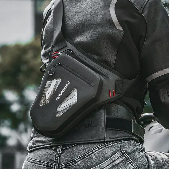 Rockbros Мото чанта за крак, бедро, кръст, рамо, черна