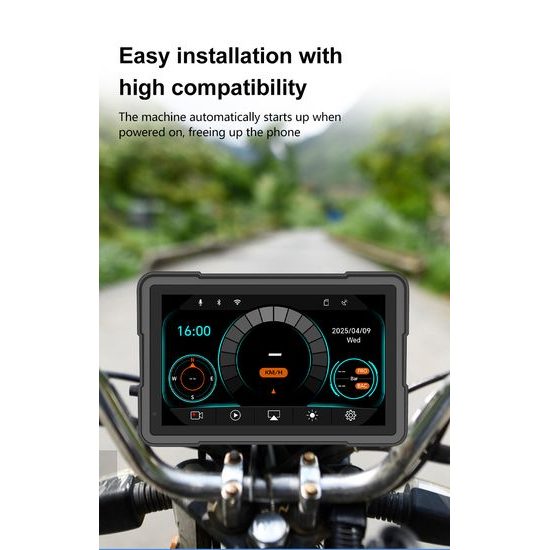 7" Motociklistički zaslon s bežičnim CarPlay i Android Auto, s GPS-om, TPMS-om i dvije kamere (1080P)