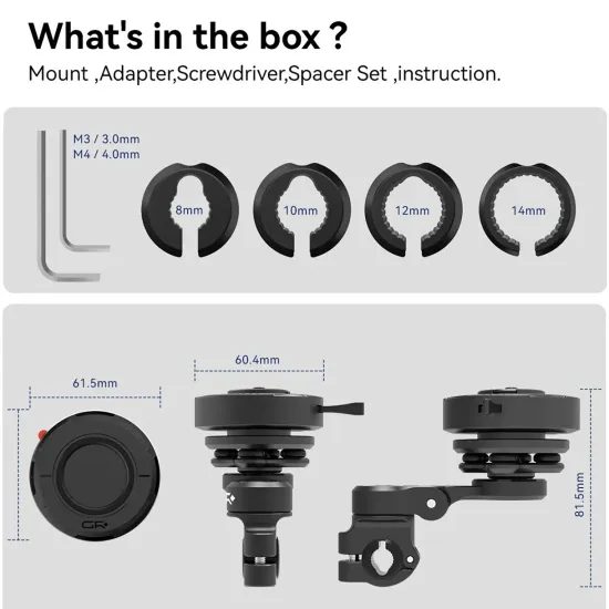 GRxplore Držač telefona za retrovizor, crni