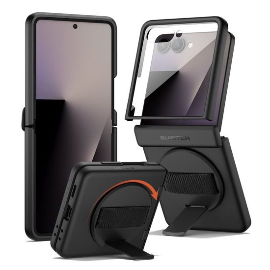 Suritch 360° Kickstand θήκη Samsung Galaxy Z Flip 7, μαύρη
