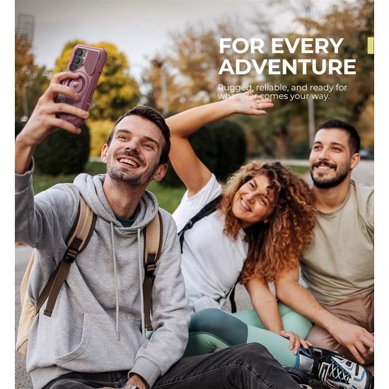 Dexnor MagSafe 360 Στήριγμα Προστατευτική Θήκη Samsung Galaxy S25, Βουργουνδί