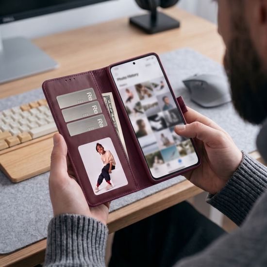 Tech-Protect Wallet θήκη, Xiaomi Redmi Note 17 Pro Max 5G, μπορντό