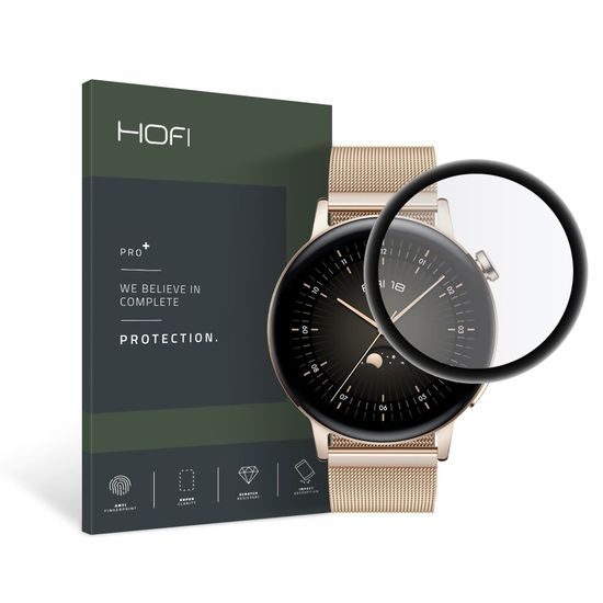 Hofi Pro+ Displayschutz aus gehärtetem Glas, Huawei Watch GT 3 42 mm, schwarz