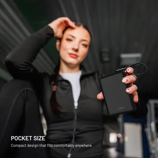 FIXED Zen 20 Loop powerbank LCD kijelzővel, 20 000 mAh, 40W, fekete